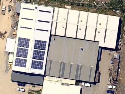 Commercial Solar Power on an Engineering Company in Ballarat Aerial Photo